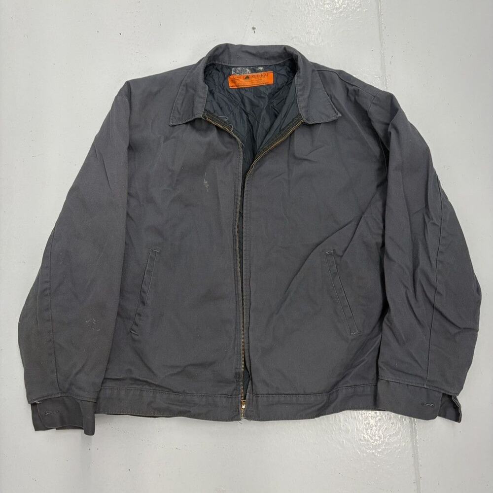 Vintage 70s Red Kap Grey Canvas Workwear Mechanics Jacket